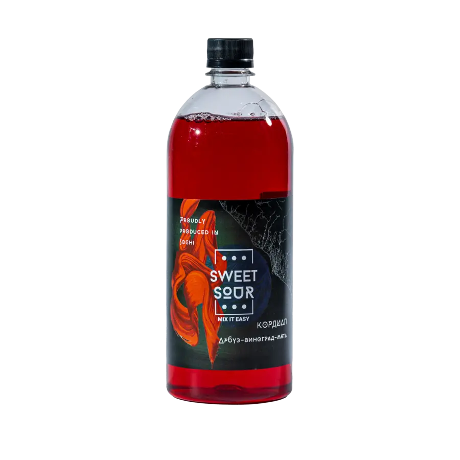 Кордиал Sweet&Sour Арбуз Виноград Мята 1л ПЭТ